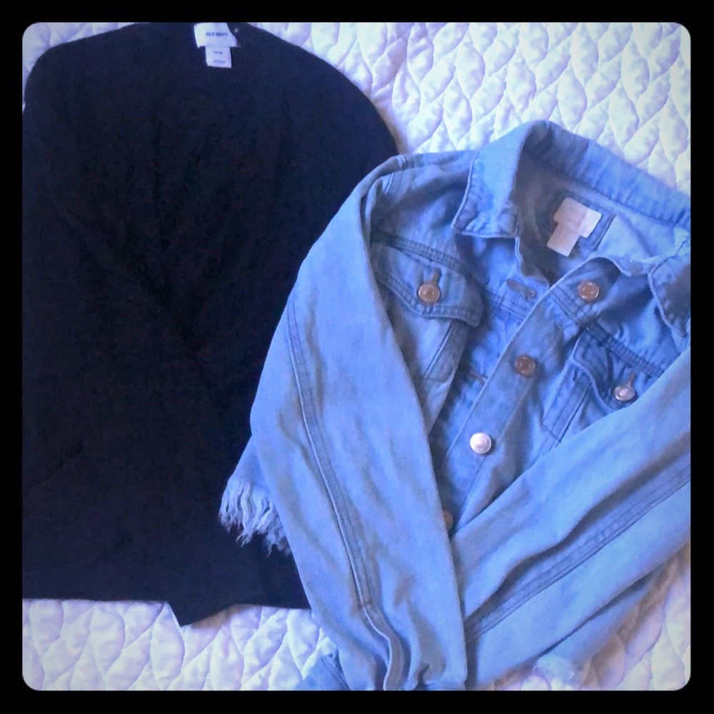 Jean jacket black cardigan